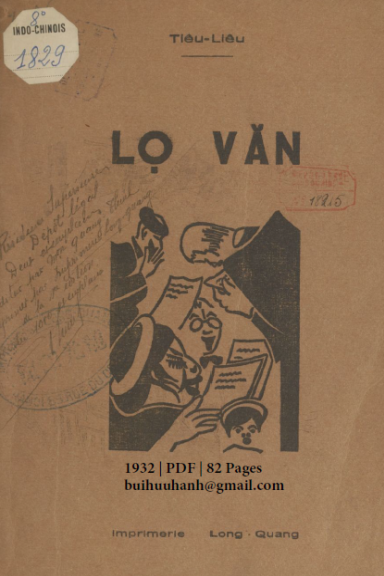 Lọ Văn (NXB Long Quang 1932) - Tiêu Liêu, 82 Trang