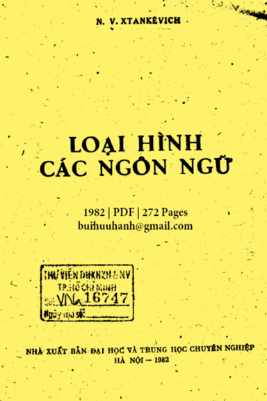Loại Hình Các Ngôn Ngữ (NXB Đại Học 1982) - N. V. Xtankêvich, 272 Trang