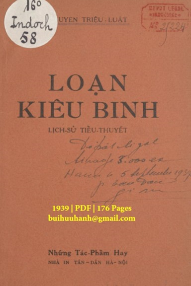Loạn Kiêu Binh (NXB Tân Dân 1939) - Nguyễn Triệu Luật, 176 Trang