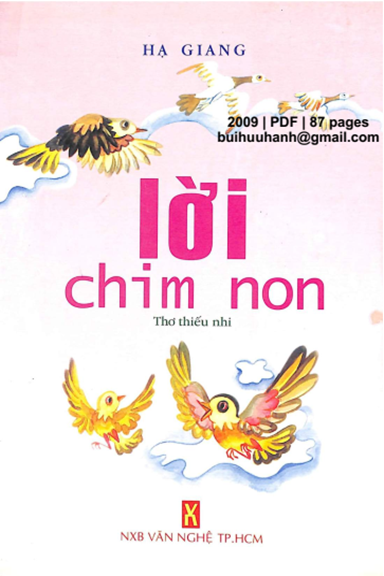 Lời Chim Non (NXB Văn Nghệ 2009) - Hạ Giang, 87 Trang