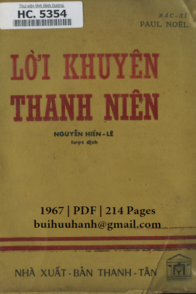 Lời Khuyên Thanh Niên (NXB Thanh Tân 1967) - Paul Noel, 214 Trang