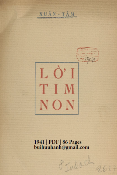 Lời Tim Non (NXB Trung Bắc 1941) - Xuân Tâm, 86 Trang