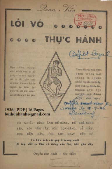 Lối Võ Thực Hành Quyển 1-3,5-8 (NXB Lê Cường 1936) - Quan Viên, 112 Trang