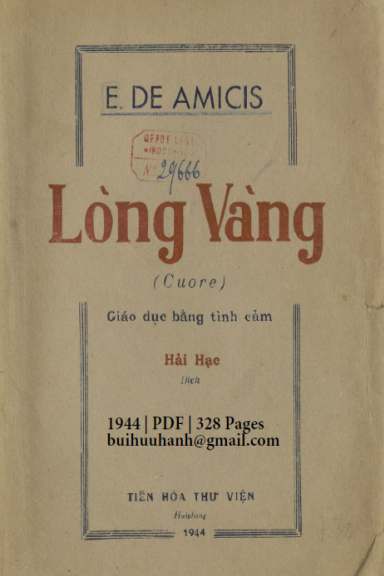 Lòng Vàng (NXB Tiến Hóa 1944) - E. De Amicis, 328 Trang