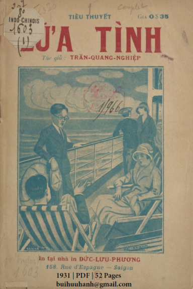 Lữa Tình Cuốn 1-4 (NXB Đức Lưu Phương 1931) - Trần Quang Nghiệp, 212 Trang