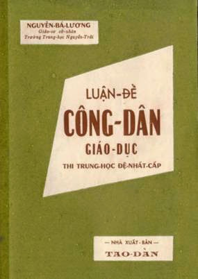 Luận Đề Công Dân Giáo Dục (NXB Tao Đàn 1960) - Nguyễn Bá Lương, 126 Trang