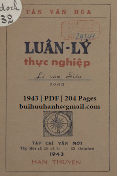 Luân Lý Thực Nghiệp (NXB Hàn Thuyên 1943) - Lê Văn Siêu, 204 Trang