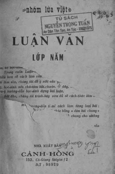 Luận Văn Lớp 5 (NXB Cành Hồng 1974) - Nhóm Lửa Việt, 258 Trang