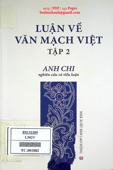 Luận Về Văn Mạch Việt Tập 2 (NXB Lao Động 2023) - Anh Chi, 252 Trang