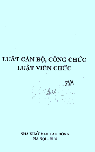 Luật Cán Bộ, Công Chức Luật Viên Chức (NXB Lao Động 2014) - Nhiều Tác Giả, 63 Trang