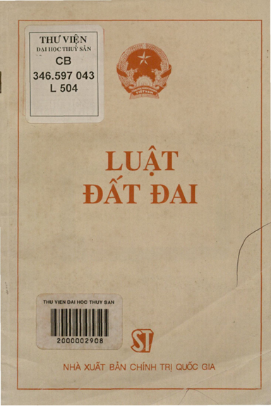 Luật Đất Đai (NXB Chính Trị 1993) - Nhiều Tác Giả, 47 Trang