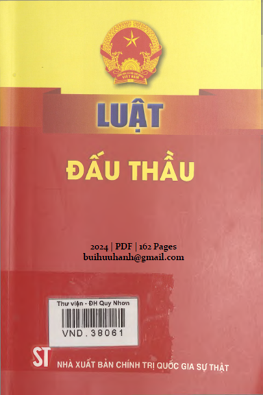 Luật Đấu Thầu (NXB Chính Trị 2024) - Võ Văn Thưởng, 162 Trang