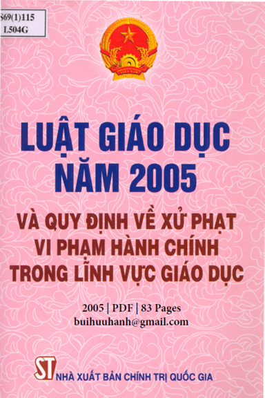 Luật Giáo Dục Năm 2005 (NXB Chính Trị 2005) - Trần Đức Lương, 83 Trang