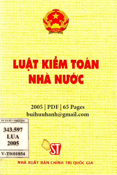 Luật Kiểm Toán Nhà Nước (NXB Chính Trị 2005) - Nhiều Tác Giả, 65 Trang