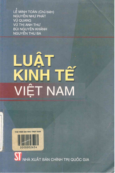 Luật Kinh Tế Việt Nam (NXB Chính Trị 2002) - Lê Minh Toàn, 578 Trang