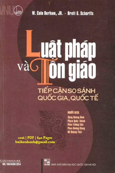Luật Pháp Và Tôn Giáo (NXB Đại Học Quốc Gia 2016) - Cole Durham, 840 Trang