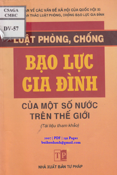 Luật Phòng, Chống Bạo Lực Gia Đình Của Một Số Nước Trên Thế Giới (NXB Tư Pháp 2007) - Trần Đại Thắng