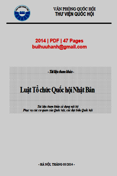 Luật Tổ Chức Quốc Hội Nhật Bản (NXB Hà Nội 2014) - Nhiều Tác Giả, 47 Trang