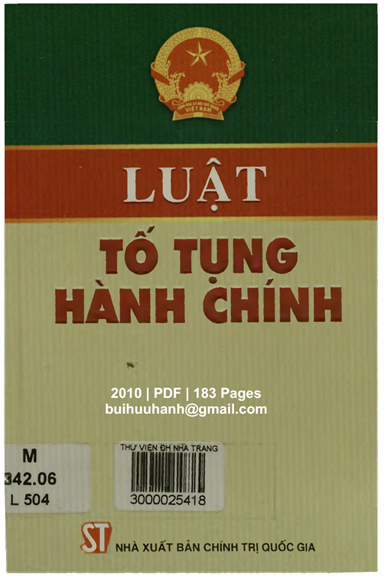 Luật Tố Tụng Hành Chính (NXB Chính Trị 2010) - Nhiều Tác Giả, 183 Trang