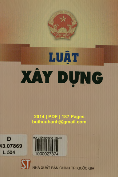 Luật Xây Dựng (NXB Chính Trị 2014) - Nhiều Tác Giả, 187 Trang