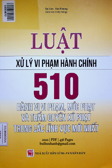 Luật Xử Lý Vi Phạm Hành Chính (NXB Công An 2020) - Quí Lâm, 436 Trang