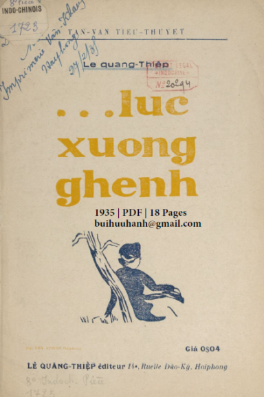 Lúc Xuống Ghềnh (NXB Vân Khánh 1935) - Lê Quang Thiệp, 18 Trang