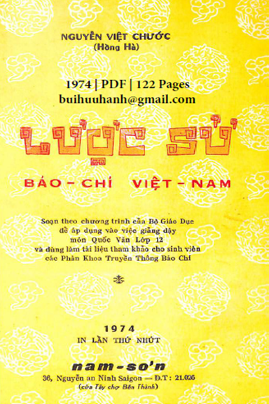Lược Sử Báo Chí Việt Nam (NXB Nam Sơn 1974) - Nguyễn Việt Chước, 122 Trang