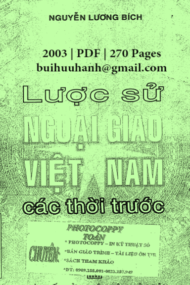 Lược Sử Ngoại Giao Việt Nam Các Thời Trước (NXB Quân Đội 2003) - Nguyễn Lương Bích, 270 Trang