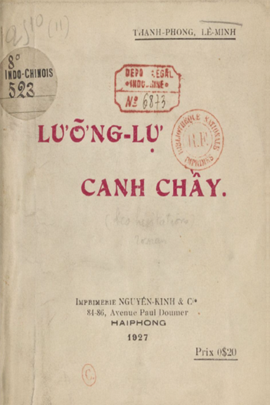 Lưỡng Lự Canh Chầy (NXB Nguyễn Kính 1927) - Thanh Phong, 86 Trang