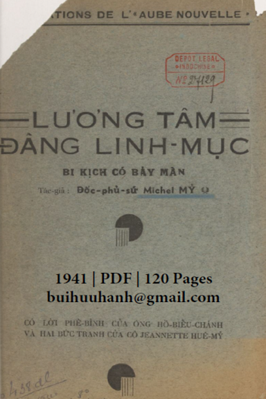 Lương Tâm Đấng Linh Mục (NXB Đông Dương 1941) - Michel Mỹ, 120 Trang