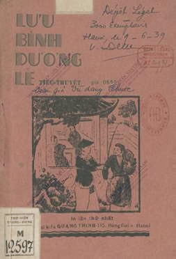 Lưu Bình Dương Lễ (NXB Quang Thịnh 1939) - Vũ Đăng Chước, 21 Trang