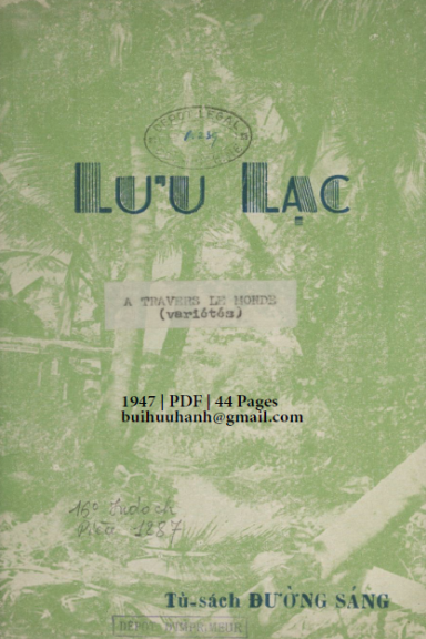 Lưu Lạc (NXB Đường Sáng 1947) - Nhiều Tác Giả, 44 Trang