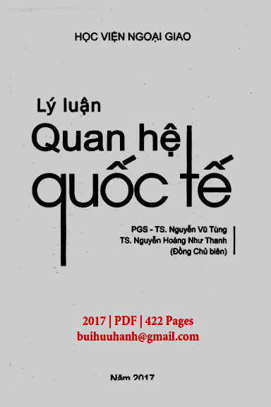 Lý Luận Quan Hệ Quốc Tế (NXB Chính Trị 2017) - Nguyễn Vũ Tùng, 422 Trang