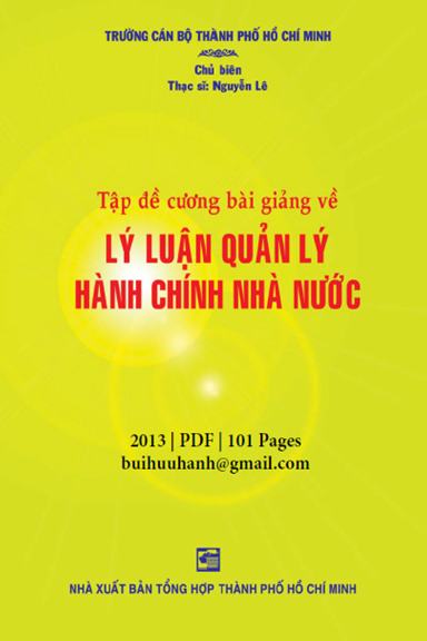 Lý Luận Quản Lý Hành Chính Nhà Nước (NXB Tổng Hợp 2013) - Nguyễn Lê, 101 Trang