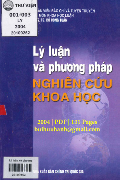 Lý Luận Và Phương Pháp Nghiên Cứu Khoa Học (NXB Chính Trị 2004) - Đỗ Công Tuấn, 131 Trang
