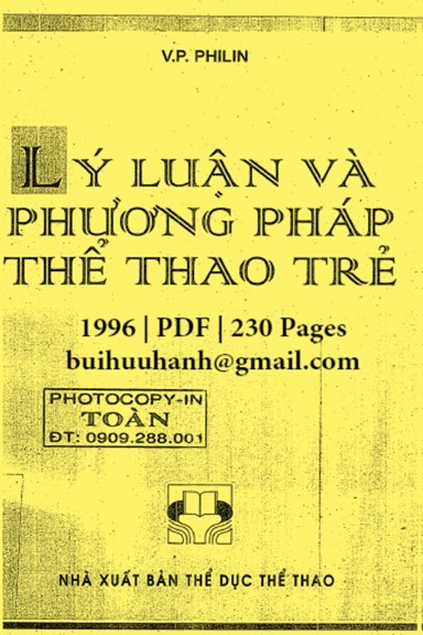 Lý Luận Và Phương Pháp Thể Thao Trẻ (NXB Thể Dục Thể Thao 1996) - V. P. Philin, 230 Trang