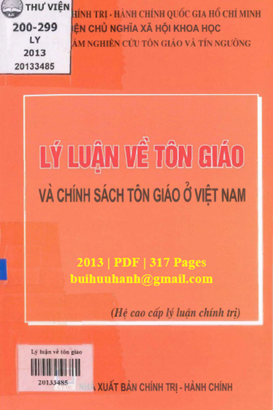 Lý Luận Về Tôn Giáo Và Chính Sách Tôn Giáo Ở Việt Nam (NXB Chính Trị Hành Chính 2013)- Nguyễn Đức Lữ