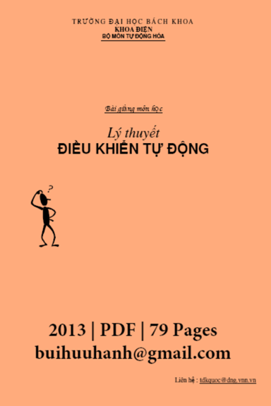 Lý Thuyết Điều Khiển Tự Động (NXB Đà Nẵng 2013) - Trần Đình Khôi Quốc, 79 Trang