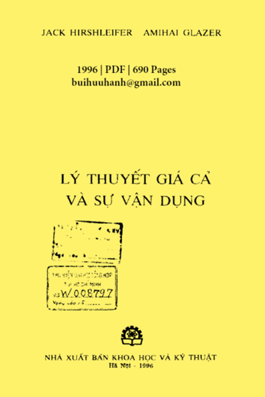 Lý Thuyết Giá Cả Và Sự Vận Dụng (NXB Khoa Học Kỹ Thuật 1996) - Jack Hirshleifer, 690 Trang