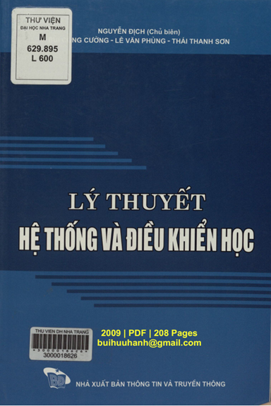 Lý Thuyết Hệ Thống Và Điều Khiển Học (NXB Thông Tin Truyền Thông 2009) - Nguyễn Địch, 208 Trang