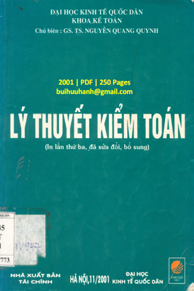 Lý Thuyết Kiểm Toán (NXB Tài Chính 2001) - Nguyễn Quang Quynh, 250 Trang