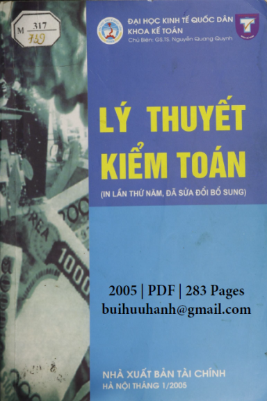 Lý Thuyết Kiểm Toán (NXB Tài Chính 2005) - Nguyễn Quang Quynh, 283 Trang