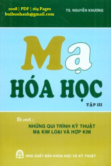 Mạ Hóa Học (NXB Khoa Học Kỹ Thuật 2008) - Nguyễn Khương, 169 Trang