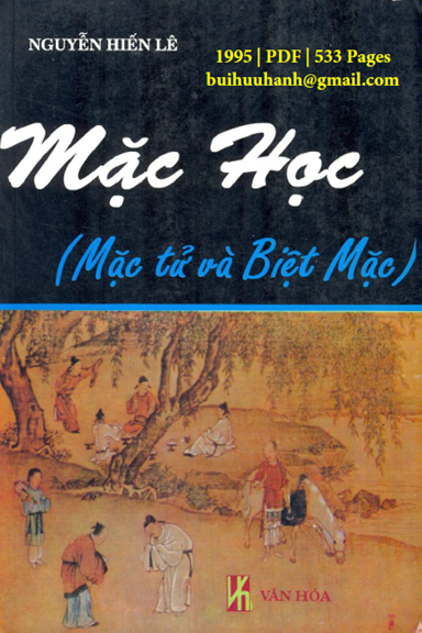 Mặc Học-Mặc Tử Và Biệt Mặc (NXB Văn Hóa 1995) - Nguyễn Hiến Lê, 533 Trang