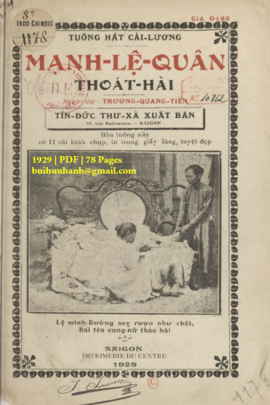 Mạnh Lệ Quân Thoát Hài (NXB Tín Đức Thư Xã 1929) - Trương Quang Tiền, 78 Trang