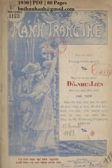 Mảnh Trăng Thề (NXB Đông Pháp 1930) - Tùng Vân Anh, 80 Trang