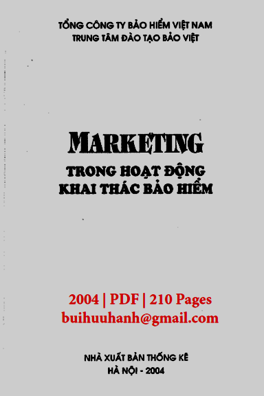 Marketing Trong Hoạt Động Khai Thác Bảo Hiểm (NXB Thống Kê 2004) - Nhiều Tác Giả, 210 Trang