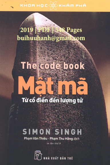 Mật Mã-Từ Cổ Điển Đến Lượng Tử (NXB Trẻ 2019) - Simon Singh, 548 Trang