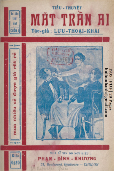 Mặt Trần Ai Cuốn 1 (NXB Bảo Tồn 1935) - Lưu Thoại Khải, 28 Trang