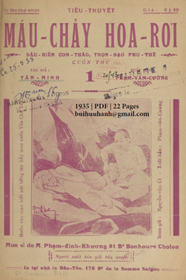 Máu Chảy Hoa Rời Cuốn 1 (NXB Bảo Tồn 1935) - Tân Minh, 22 Trang